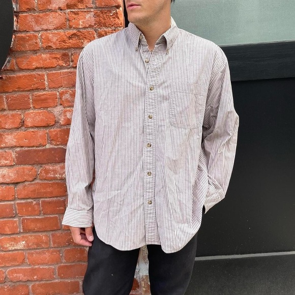 Vintage Joseph abound Striped utility button up shirt sz L - Picture 3 of 6